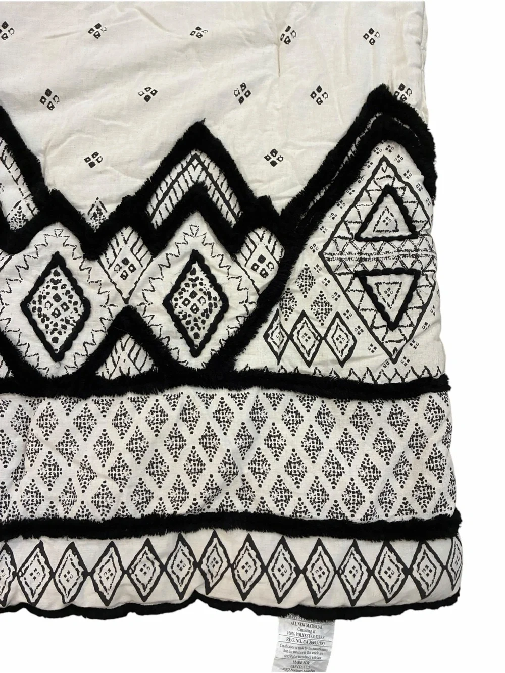 Ink+Ivy Cotton Flax Marta Comforter Chenille Textured Mountain Pattern Trim Full